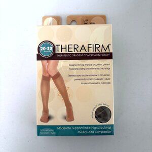 Therafirm Compression Knee High Stockings 20-30 mmHg Large Sand 75114 NEW